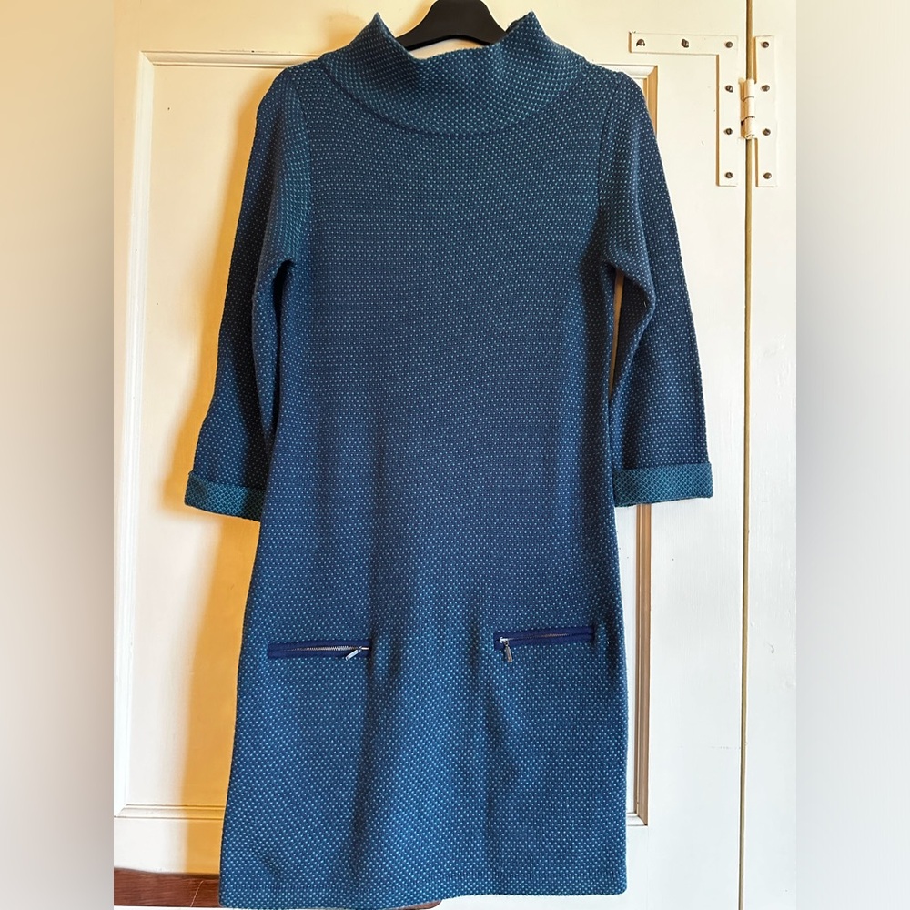 Boden blue and green sweater dress